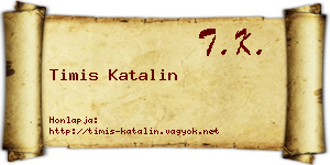 Timis Katalin névjegykártya